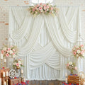 10ftx15ft Ivory Backdrop Curtains for Parties, Wrinkle Free Polyester Ivory Photo Backdrop Drapes 2 Panels 15 ft