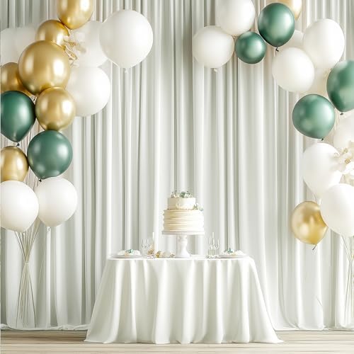 10ftx15ft Ivory Backdrop Curtains for Parties, Wrinkle Free Polyester Ivory Photo Backdrop Drapes 2 Panels 15 ft, alternate