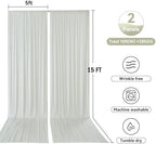 10ftx15ft Ivory Backdrop Curtains for Parties, Wrinkle Free Polyester Ivory Photo Backdrop Drapes 2 Panels 15 ft, alternate