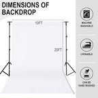 10FTx20FT White Backdrop Background for Photography Photoshoot, alternate view 4