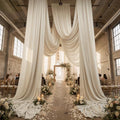 10ftx40ft Beige Ceiling Curtain for Wedding Parties