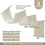 10ftx40ft Beige Ceiling Curtain for Wedding Parties, alternate view 2