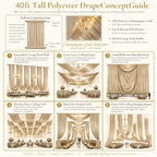 10ftx40ft Champagne Gold Ceiling Curtain for Wedding Parties, alternate view 2
