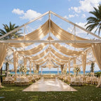 10ftx40ft Champagne Gold Ceiling Curtain for Wedding Parties, alternate view 4