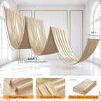 10ftx40ft Champagne Gold Ceiling Curtain for Wedding Parties, alternate view 6