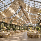 10ftx40ft Champagne Gold Ceiling Curtain for Wedding Parties, alternate view 7