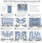 10ftx40ft Dusty Blue Ceiling Curtain for Wedding Parties, alternate view 3