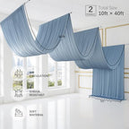 10ftx40ft Dusty Blue Ceiling Curtain for Wedding Parties, alternate view 6