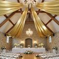 10ftx40ft Gold Ceiling Curtain for Wedding Parties