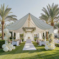 10ftx40ft Ivory Ceiling Curtain for Wedding Parties