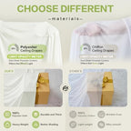 10ftx40ft Ivory Ceiling Curtain for Wedding Parties, alternate view 4