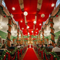 10ftx40ft Red Ceiling Curtain for Christmas Parties