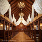 10ftx40ft White Ceiling Curtain for Wedding Parties, alternate view 4