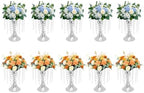10PCS 10.2" Tall Crystal Wedding Flower Stand Flower Holders in Silver