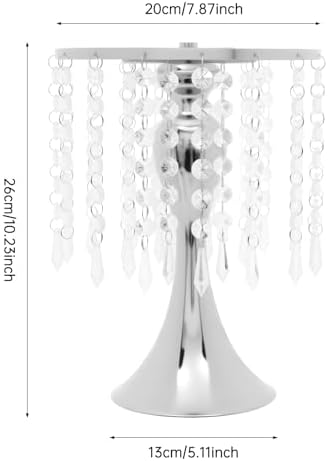 10PCS 10.2" Tall Crystal Wedding Flower Stand Flower Holders in Silver, alternate view 2
