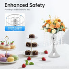 10PCS 10.2" Tall Crystal Wedding Flower Stand Flower Holders in Silver, alternate view 4