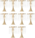 10PCS 10in Height Crystal Flower Stand for for Wedding(Gold, Small) in Small in Gold