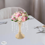10PCS 10in Height Crystal Flower Stand for for Wedding(Gold, Small) in Small in Gold, alternate view 2
