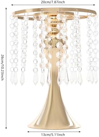 10PCS 10in Height Crystal Flower Stand for for Wedding(Gold, Small) in Small in Gold, alternate view 7