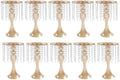 10PCS 13in Height Crystal Flower Stand for for Wedding(Gold, Medium) in Medium in Gold