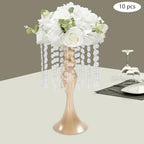 10PCS 13in Height Crystal Flower Stand for for Wedding(Gold, Medium) in Medium in Gold, alternate view 2