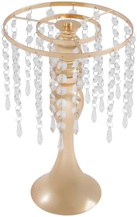10PCS 13in Height Crystal Flower Stand for for Wedding(Gold, Medium) in Medium in Gold, alternate view 5