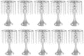 10PCS 13in Height Crystal Flower Stand for for Wedding(Silver, Medium) in Medium in Silver