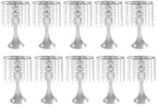 10PCS 13in Height Crystal Flower Stand for for Wedding(Silver, Medium) in Medium in Silver