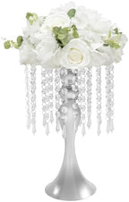 10PCS 13in Height Crystal Flower Stand for for Wedding(Silver, Medium) in Medium in Silver, alternate view 3