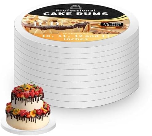 10pcs 14 Inch Cakeboard Round, 1/2 Inch Thick Cake Boards, Bend Resistant & Sturdy White Cake Cardboard for