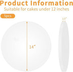 10pcs 14 Inch Cakeboard Round, 1/2 Inch Thick Cake Boards, Bend Resistant & Sturdy White Cake Cardboard for, alternate view 3