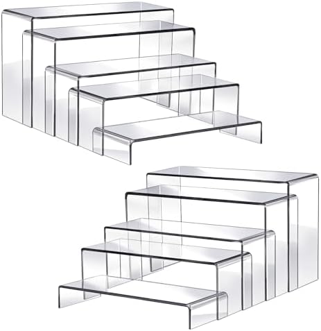 10pcs 2 Set Clear Acrylic Display Risers Large in Large in transparent