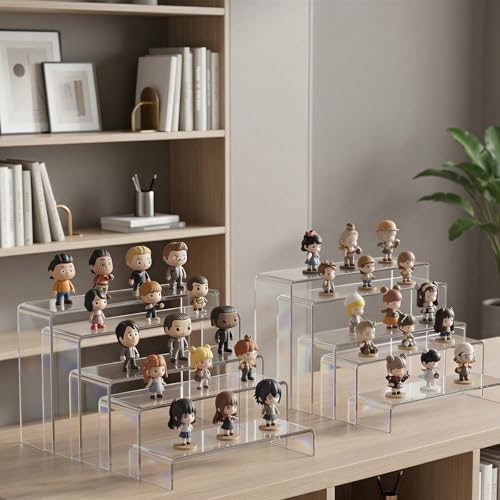 10pcs 2 Set Clear Acrylic Display Risers Large in Large in transparent, alternate view 2