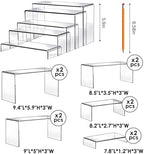 10pcs 2 Set Clear Acrylic Display Risers Large in Large in transparent, alternate view 3