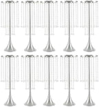 10PCS 22in Metal Luxury Acrylic Crystal Flower Stand(Silver) in Silver