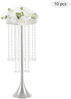 10PCS 22in Metal Luxury Acrylic Crystal Flower Stand(Silver) in Silver, alternate view 3