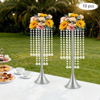 10PCS 22in Metal Luxury Acrylic Crystal Flower Stand(Silver) in Silver, alternate view 4