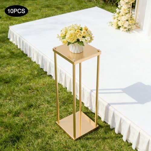 10pcs 23.6in Tall Gold Wedding Cenerpiece Flower Vase (10Pcs-Gold, 23.6in) in 10pcs-gold, alternate view 2