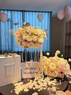 10Pcs 23.6inch Acrylic Wedding Centerpieces for Tables Flower Stand Centerpiece Stands Column Geometric Floor, alternate view