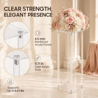 10Pcs 23.6inch Acrylic Wedding Centerpieces for Tables Flower Stand Centerpiece Stands Column Geometric Floor, alternate view