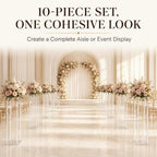 10Pcs 23.6inch Acrylic Wedding Centerpieces for Tables Flower Stand Centerpiece Stands Column Geometric Floor, alternate view