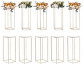 10PCS 31.5inch High Wedding Flower Stand, With Acrylic Laminate, Metal Vase Column Geometric Centerpiece Stands