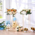 10PCS 31.5inch High Wedding Flower Stand, With Acrylic Laminate, Metal Vase Column Geometric Centerpiece Stands, alternate