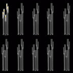 10pcs 5-Arm Acrylic Candelabra,45.7 Inches Tall Clear Floor Candle Holders in 8.6"L x 8.6"W x 45.7"H in Clear