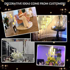 10pcs 5-Arm Acrylic Candelabra,45.7 Inches Tall Clear Floor Candle Holders in 8.6"L x 8.6"W x 45.7"H in Clear, alternate view