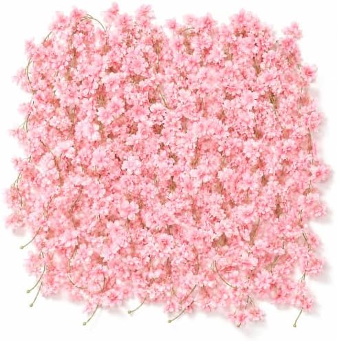 10PCS 59FT Artificial Cherry Blossom Garland, Silk Hanging Vines