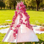10PCS 59FT Artificial Silk Cherry Blossom Garland, Hanging Sakura Flower Vines for Wedding Party Home Arch, alternate view 2