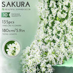 10PCS 59FT Artificial Silk Cherry Blossom Garland, Hanging Sakura Flower Vines for Wedding Party Home Arch, alternate view 3