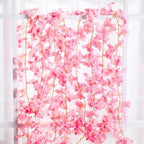 10PCS 59FT Artificial Silk Cherry Blossom Garland, Hanging Sakura Flower Vines for Wedding Party Home Arch, alternate view 7