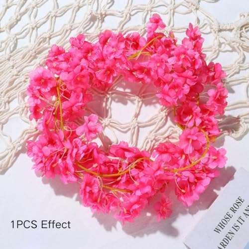 10PCS 59FT Artificial Silk Cherry Blossom Garland, Hanging Sakura Flower Vines for Wedding Party Home Arch, alternate view 2